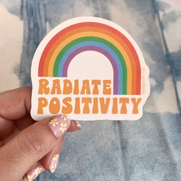 Radiate Positivity Rainbow Sticker - Picture 1 of 3